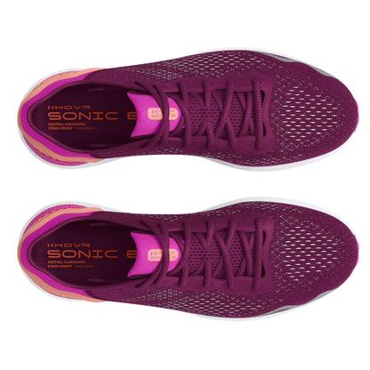 Purple - Side - Under Armour Womens-Ladies Sonic 6 Running Shoes