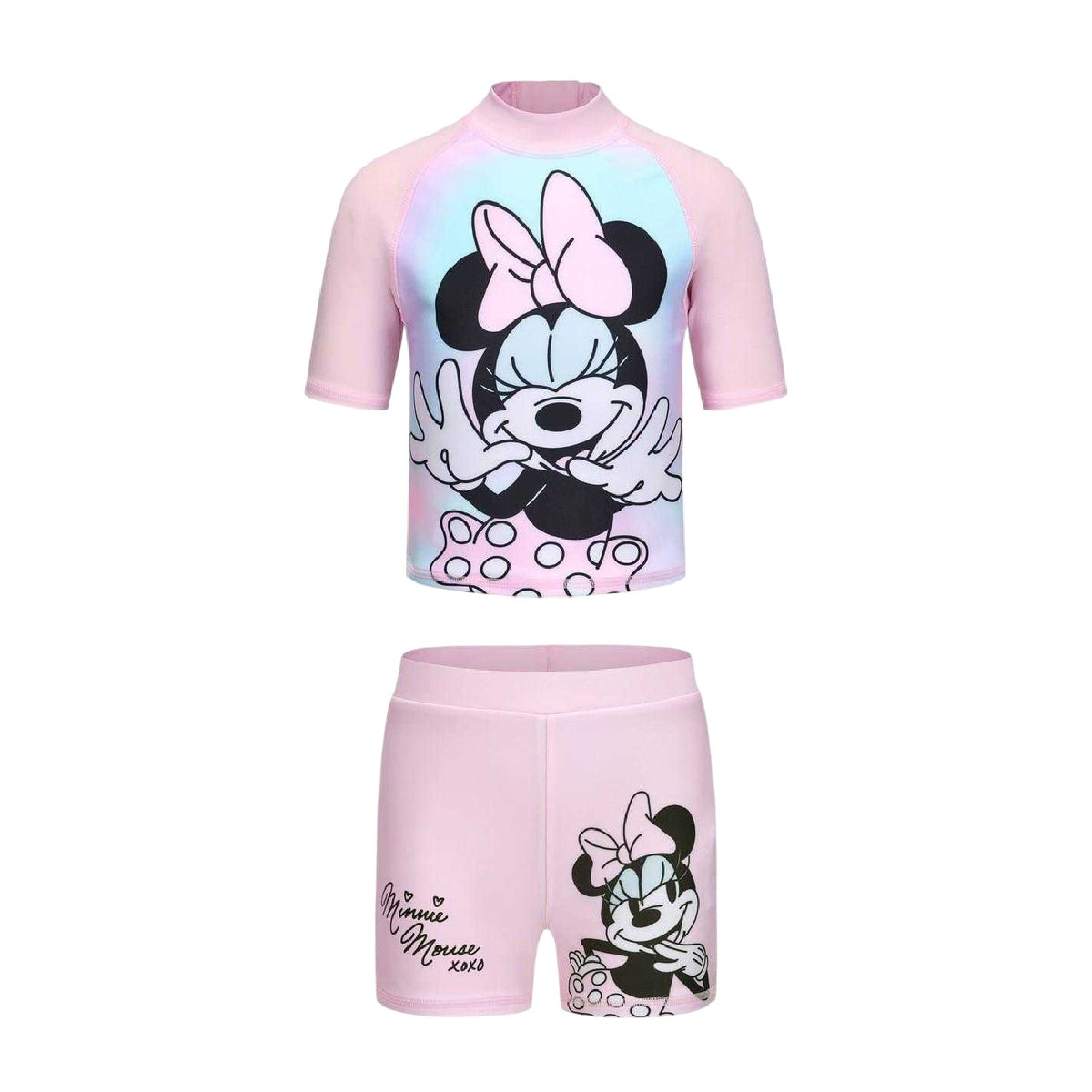 Pink - Front - Disney Baby Minnie Mouse Tie Dye Two-Piece Swimsuit