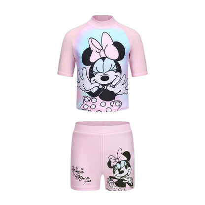 Pink - Front - Disney Baby Minnie Mouse Tie Dye Two-Piece Swimsuit