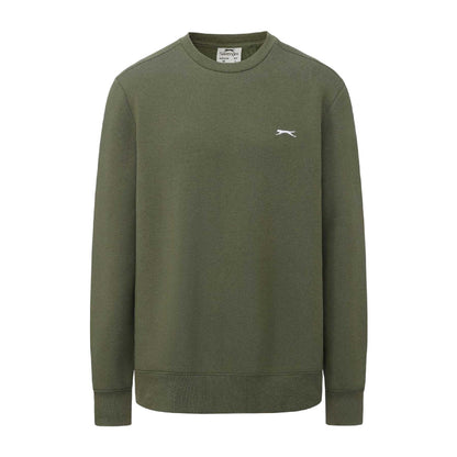 Khaki Green - Front - Slazenger Mens Fleece Sweatshirt