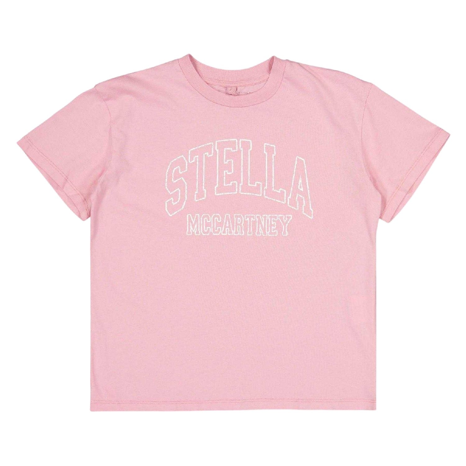 Pink - Front - Stella McCartney Childrens-Kids Logo Outline T-Shirt