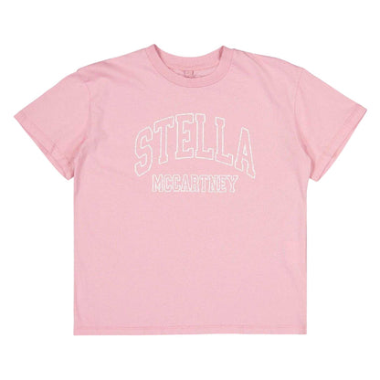 Pink - Front - Stella McCartney Childrens-Kids Logo Outline T-Shirt