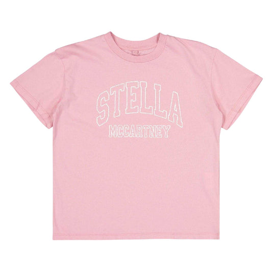 Pink - Front - Stella McCartney Childrens-Kids Logo Outline T-Shirt