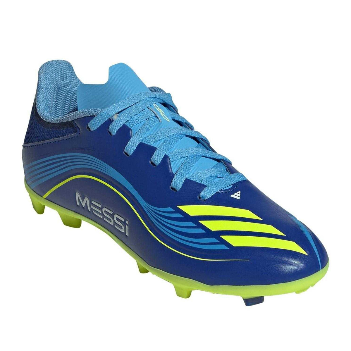 Royal Blue-Yellow - Lifestyle - Adidas Childrens-Kids League Lionel Messi Firm Ground Football Boots