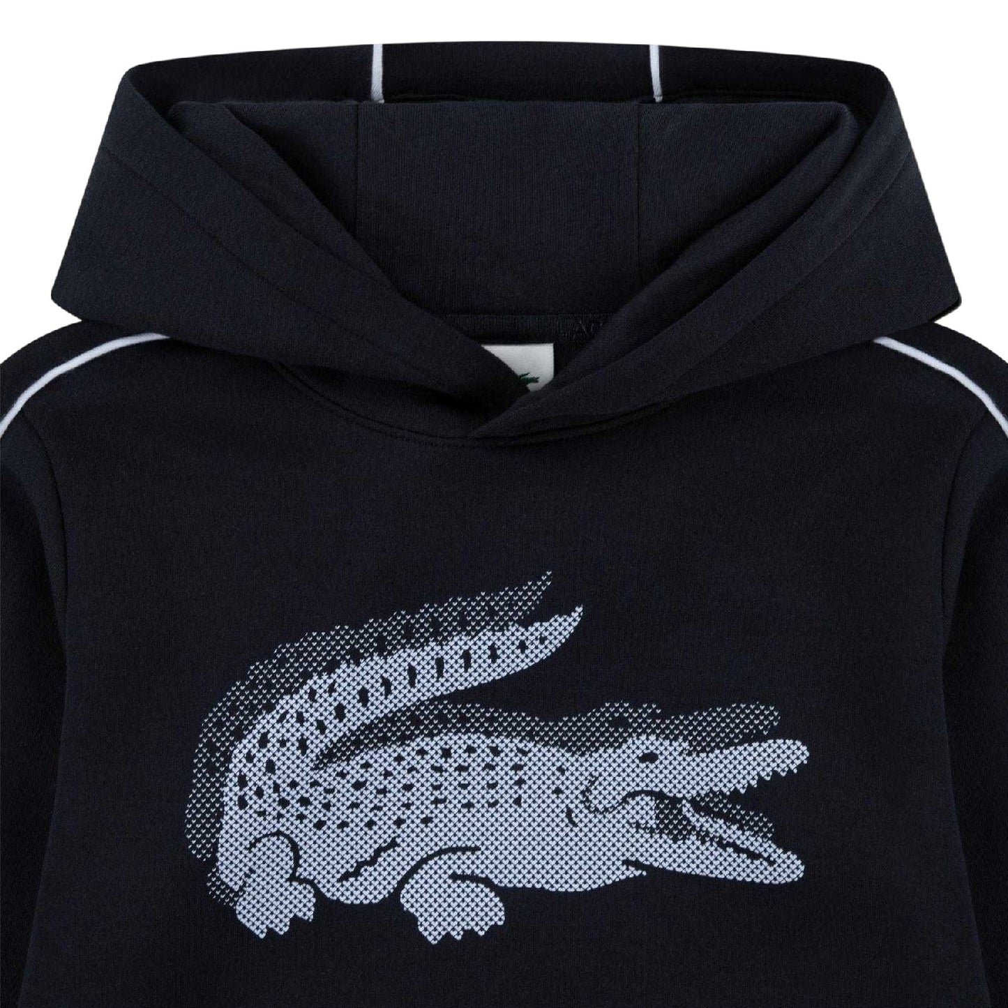 Black Marl - Side - Lacoste Childrens-Kids Graphic Print Hoodie