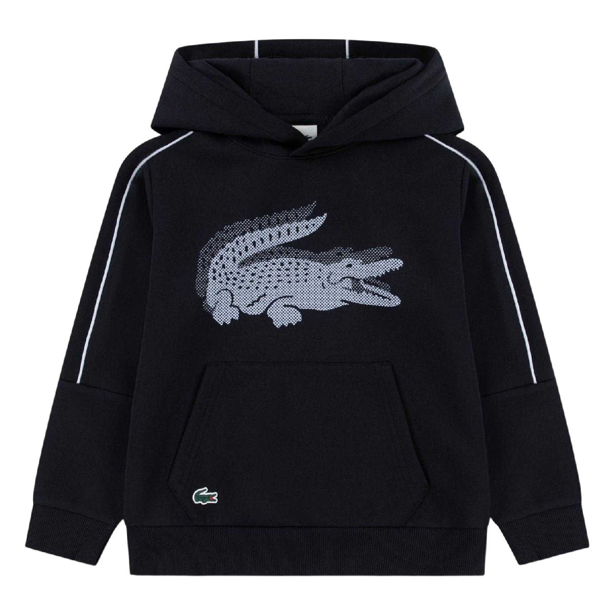 Black Marl - Front - Lacoste Childrens-Kids Graphic Print Hoodie