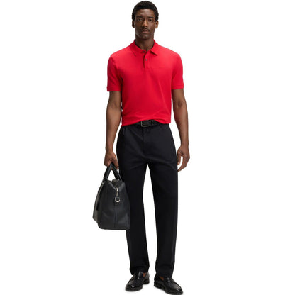 Red - Side - Boss Mens Pallas Regular Polo Shirt