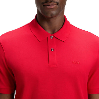 Red - Lifestyle - Boss Mens Pallas Regular Polo Shirt