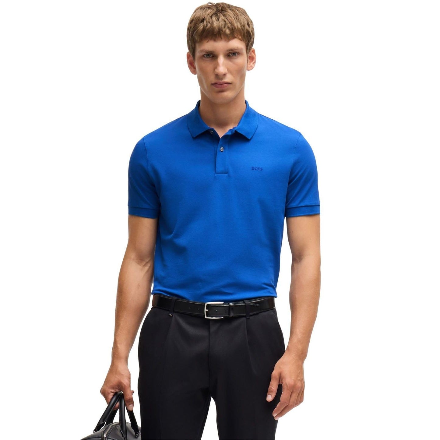 Royal Blue - Front - Boss Mens Pallas Regular Polo Shirt