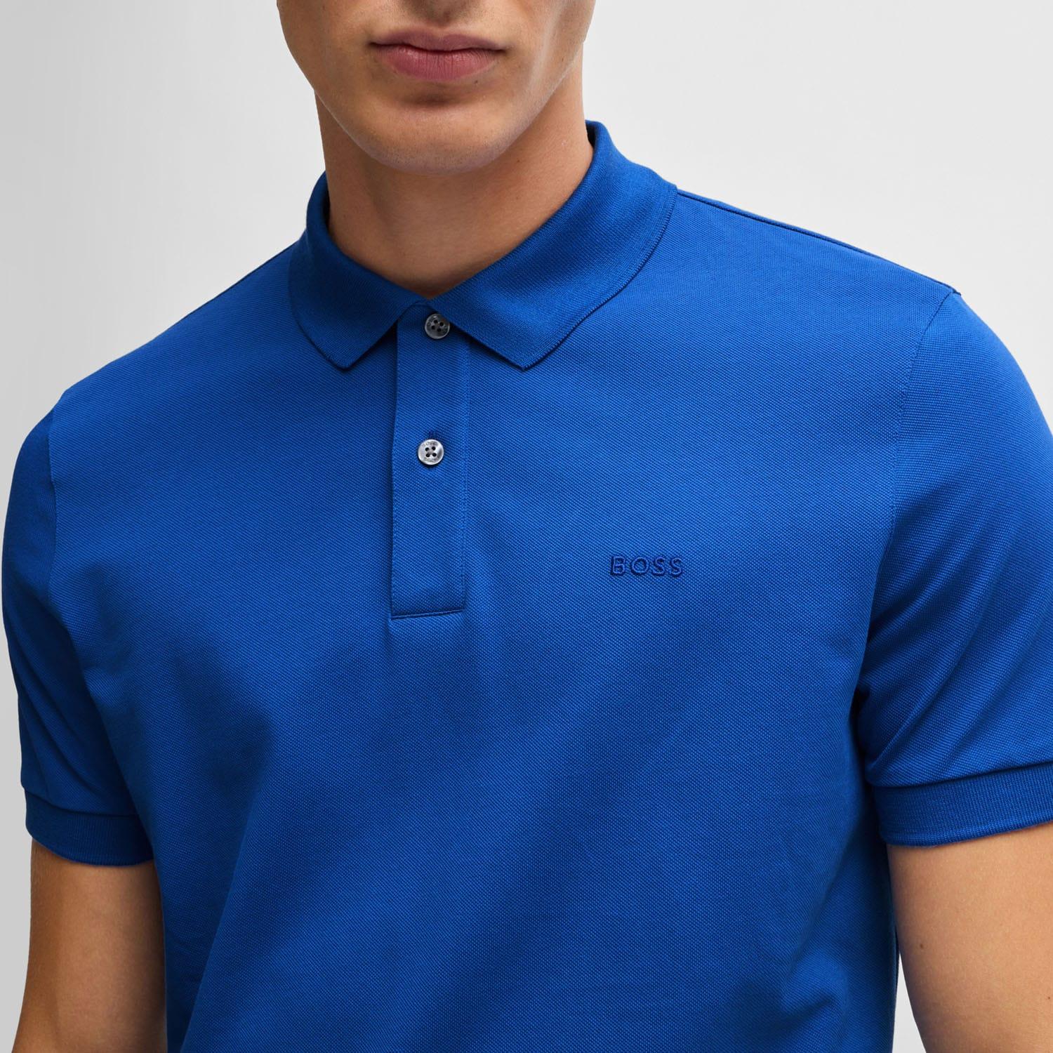Royal Blue - Side - Boss Mens Pallas Regular Polo Shirt