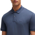 Blue - Side - Boss Mens Pallas Regular Polo Shirt