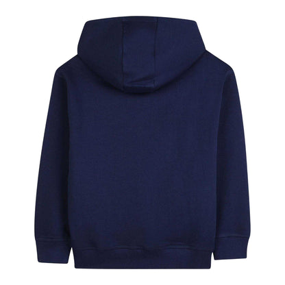 Navy Blue - Back - Hugo Childrens-Kids Logo Overhead Hoodie