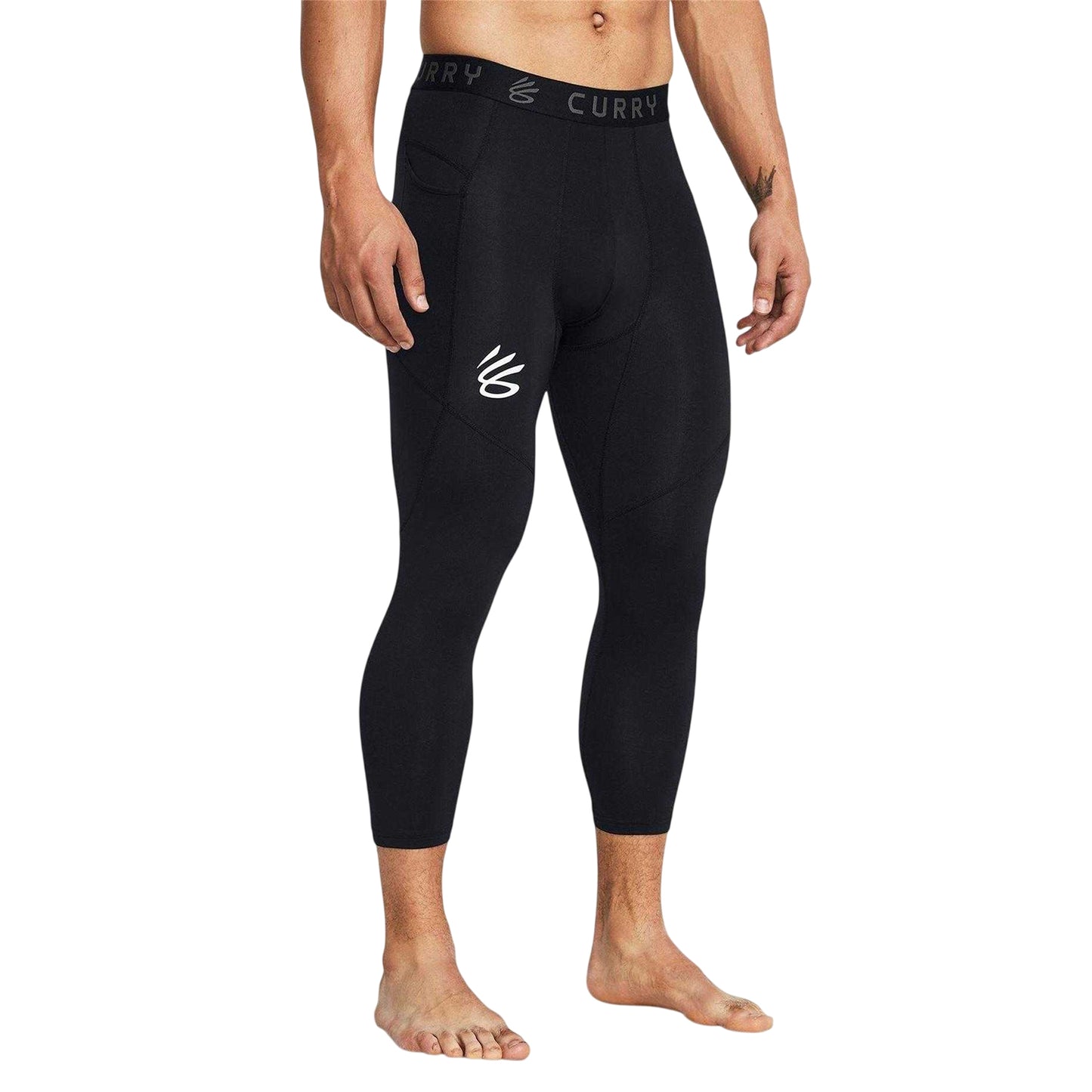 Black - Side - Under Armour Mens Curry Leggings
