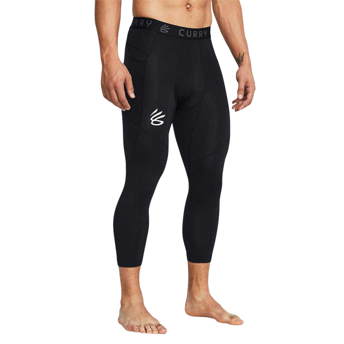 Black - Side - Under Armour Mens Curry Leggings