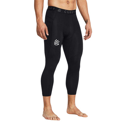 Black - Side - Under Armour Mens Curry Leggings