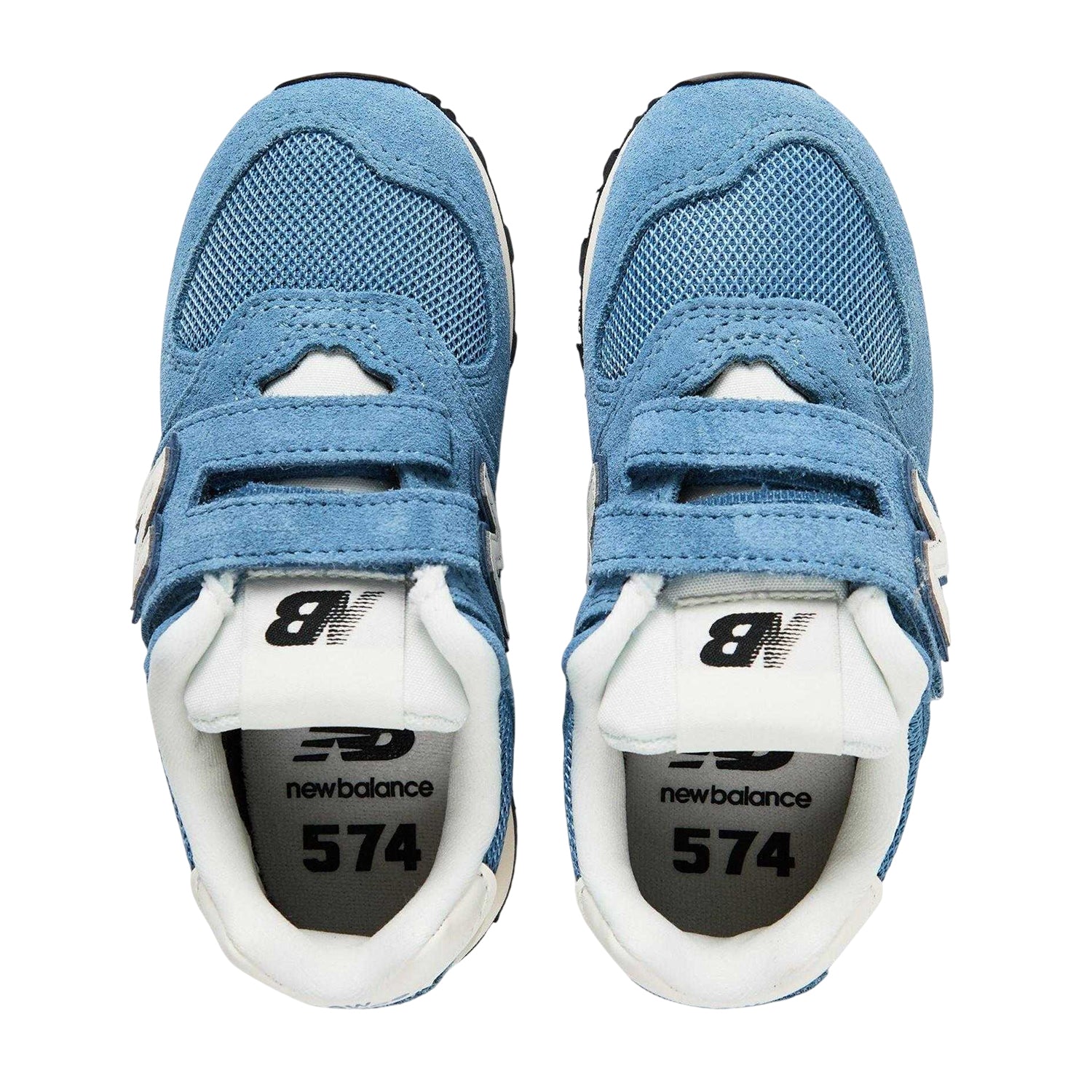 Blue - Side - New Balance Boys 574 Suede Trainers