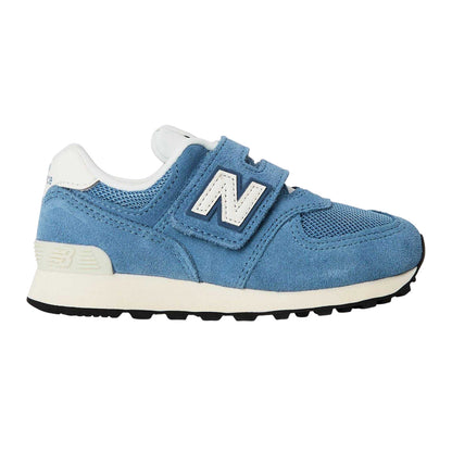 Blue - Front - New Balance Boys 574 Suede Trainers