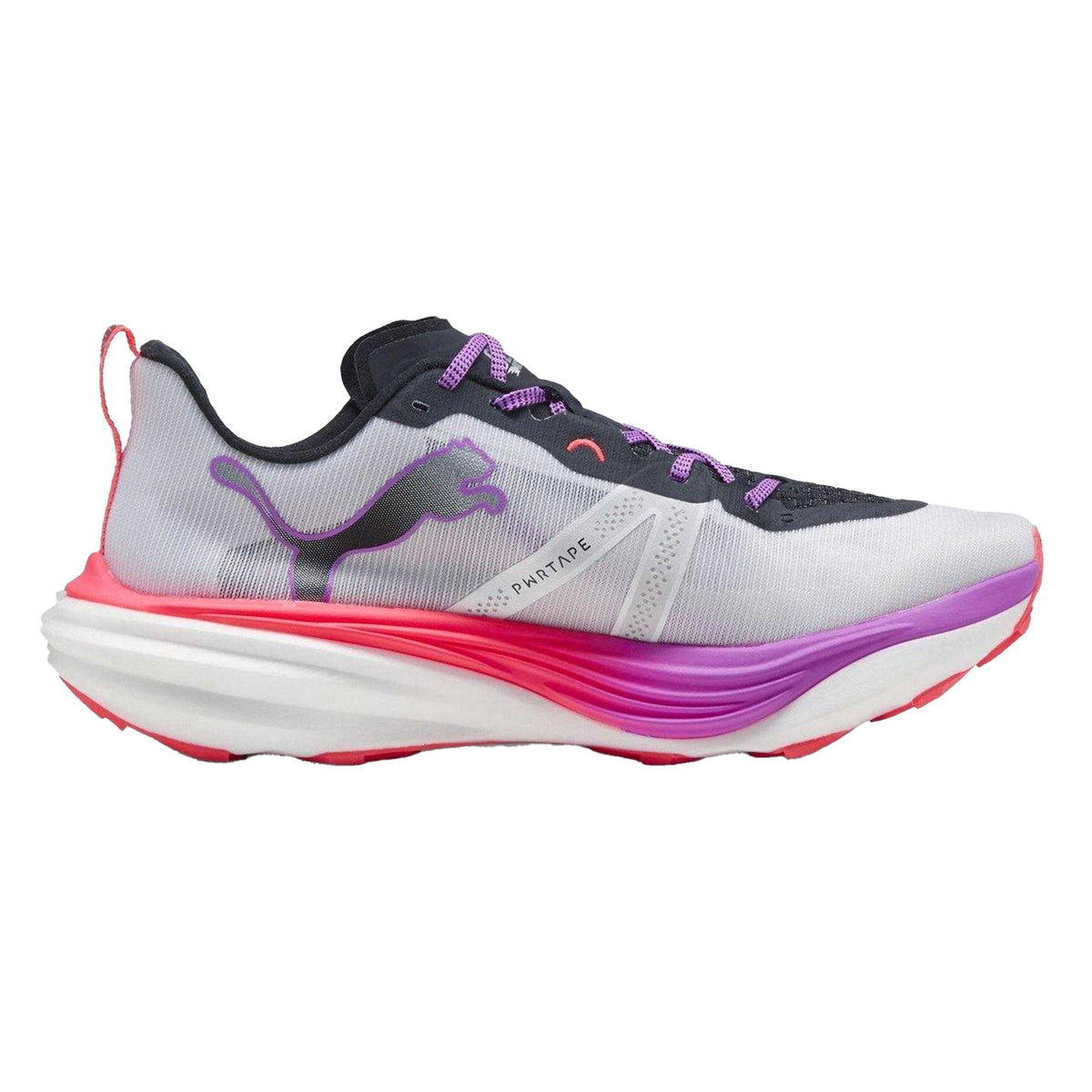 White-Purple-Red-Black - Front - Puma Mens Deviate Nitro Elite Running Shoes