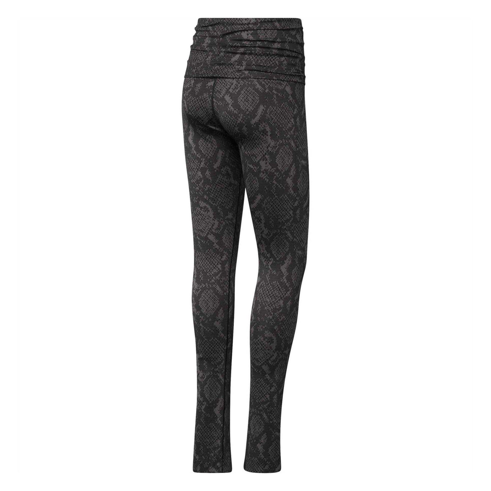 Python Green - Back - Adidas Womens-Ladies Stella McCartney Split Skinny Leggings