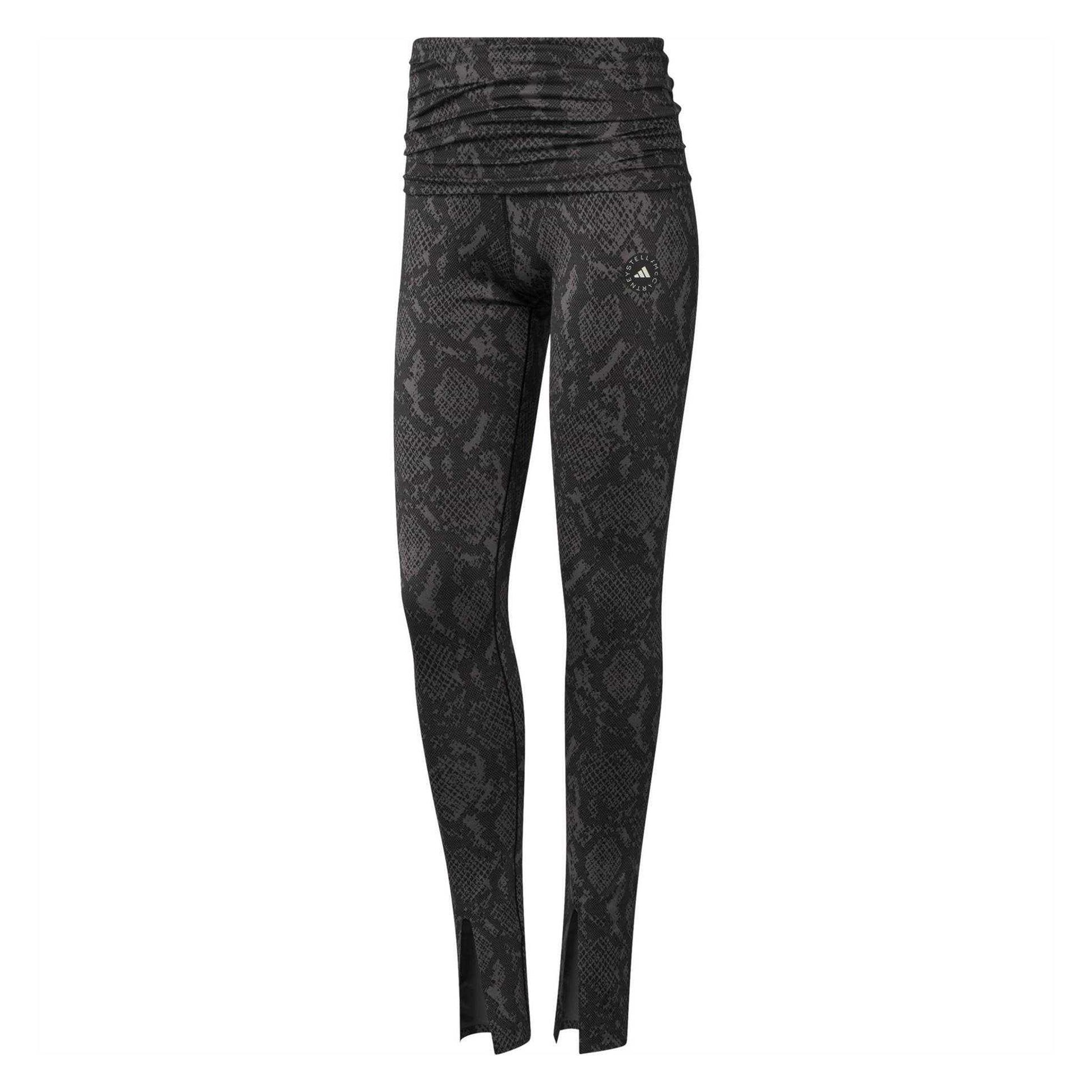 Python Green - Front - Adidas Womens-Ladies Stella McCartney Split Skinny Leggings