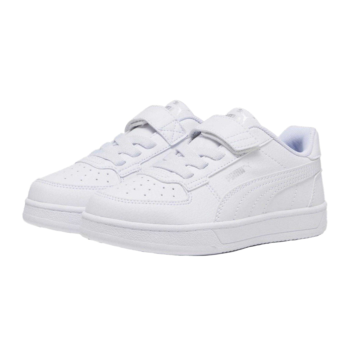 White - Pack Shot - Puma Childrens-Kids Caven 2.0 Logo Trainers