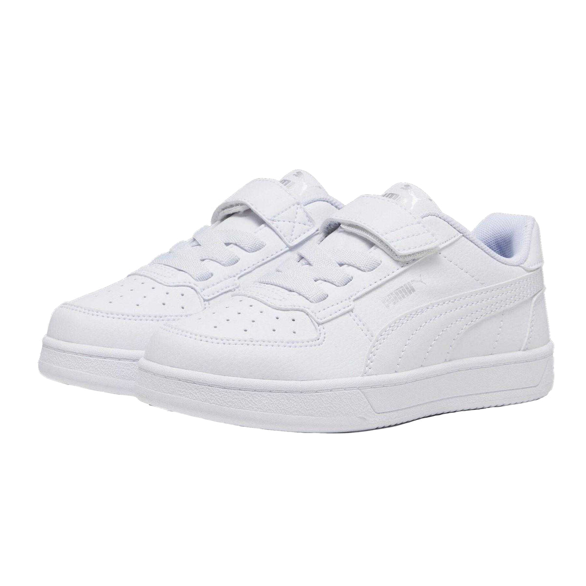White - Pack Shot - Puma Childrens-Kids Caven 2.0 Logo Trainers