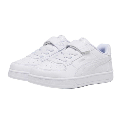 White - Pack Shot - Puma Childrens-Kids Caven 2.0 Logo Trainers
