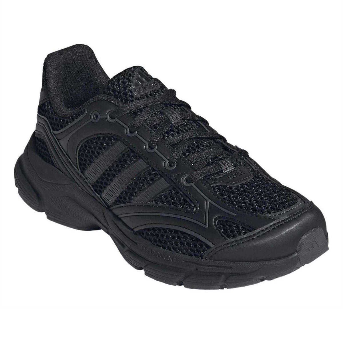 Triple Black - Pack Shot - Adidas Boys Spiritain 3 Stripes Trainers