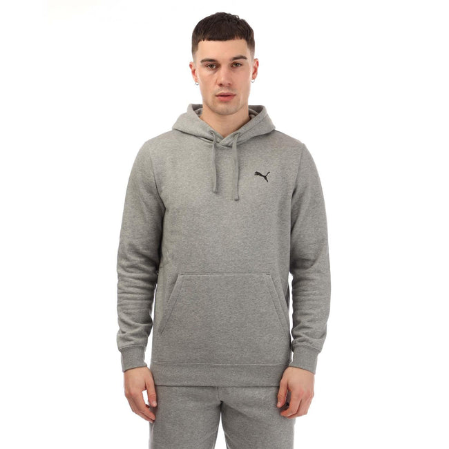 Grey - Front - Puma Mens Small Logo Hoodie