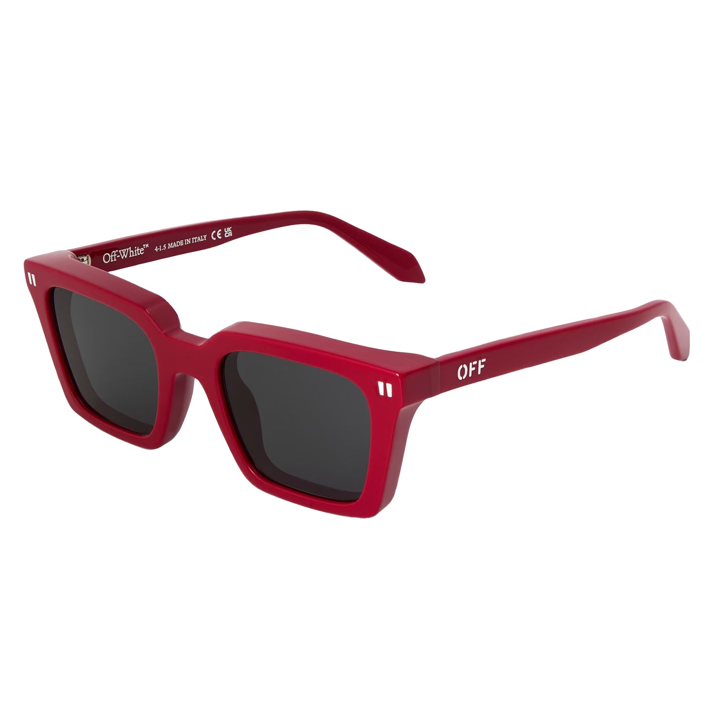 Red - Front - Off White Unisex Adult Rectangle Sunglasses