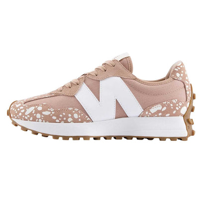 Taupe - Back - New Balance Womens-Ladies 327 Leather Trainers