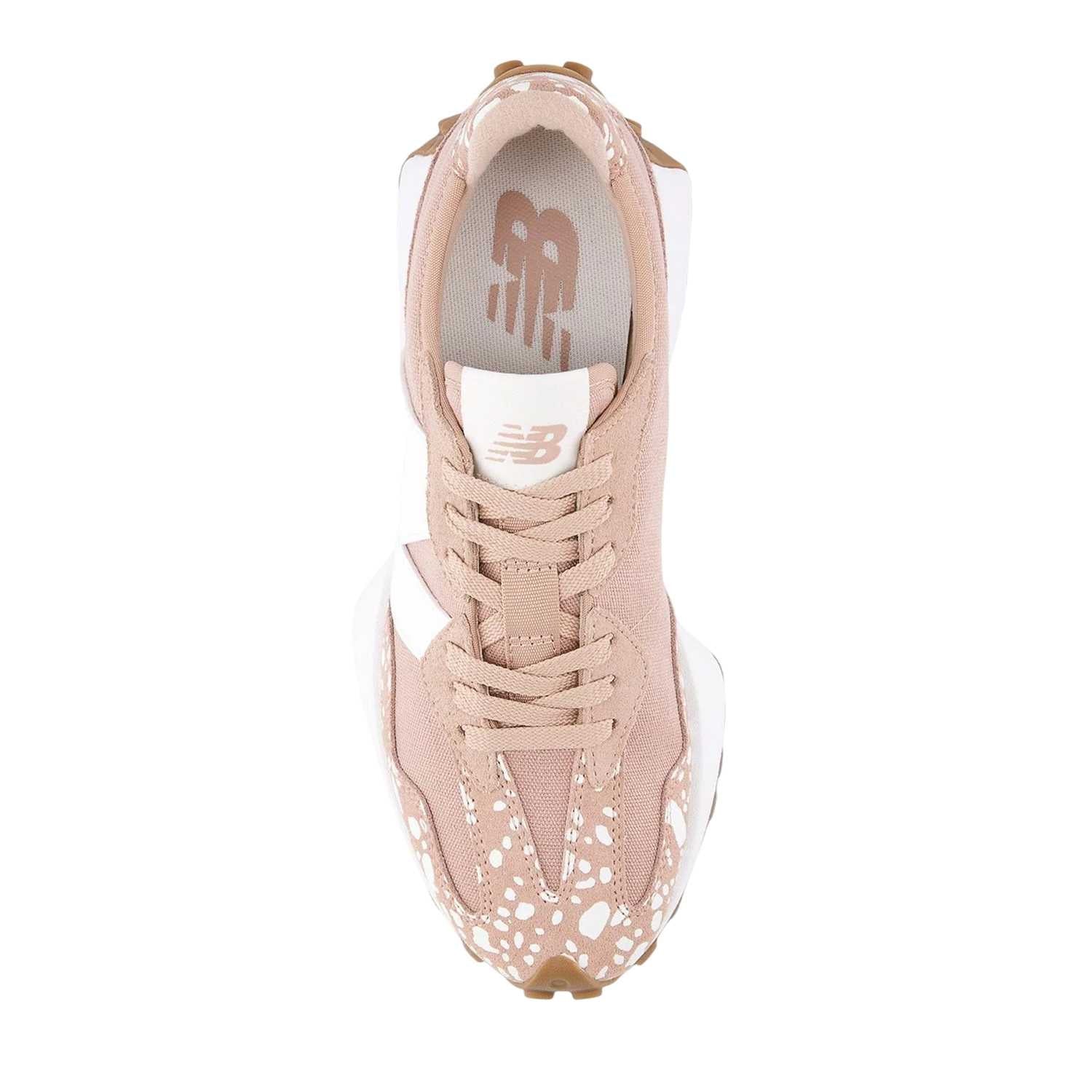 Taupe - Side - New Balance Womens-Ladies 327 Leather Trainers
