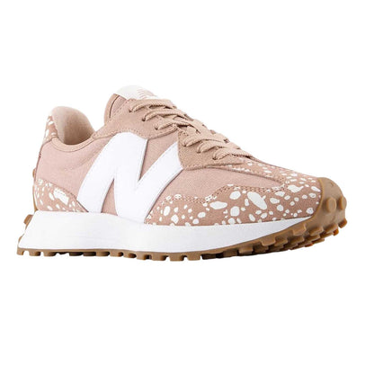 Taupe - Pack Shot - New Balance Womens-Ladies 327 Leather Trainers