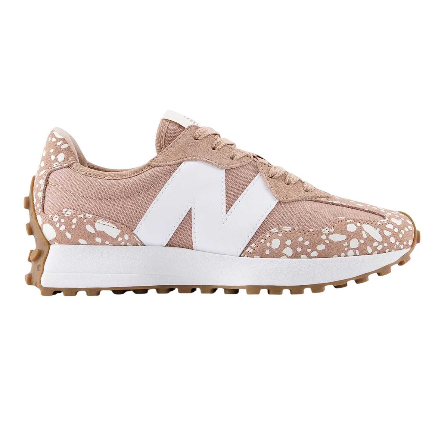 Taupe - Front - New Balance Womens-Ladies 327 Leather Trainers