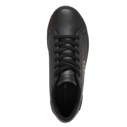 Black - Back - Lacoste Childrens-Kids Powercourt Trainers