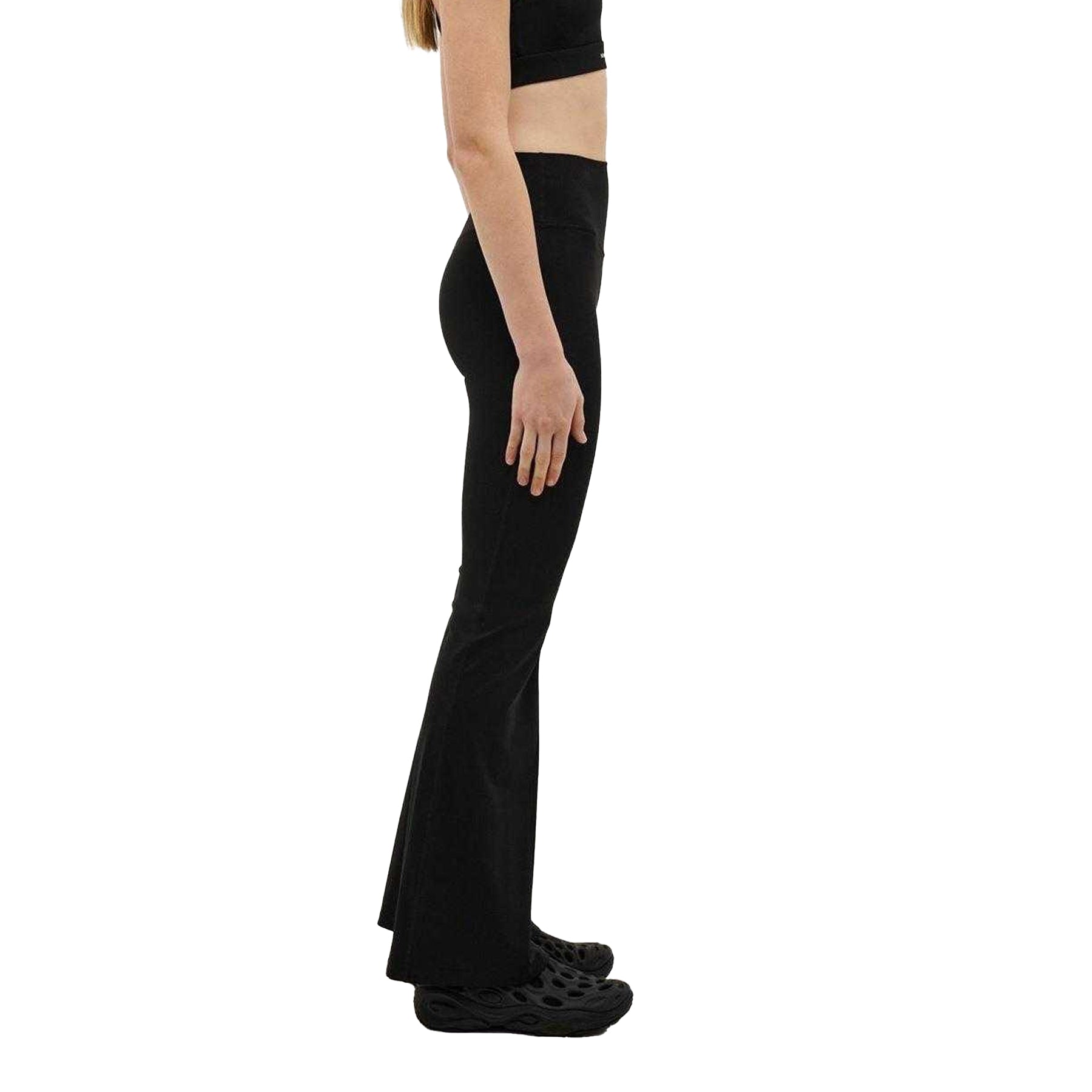 Black - Side - PE Nation Womens-Ladies V-Shaped Flared Leggings