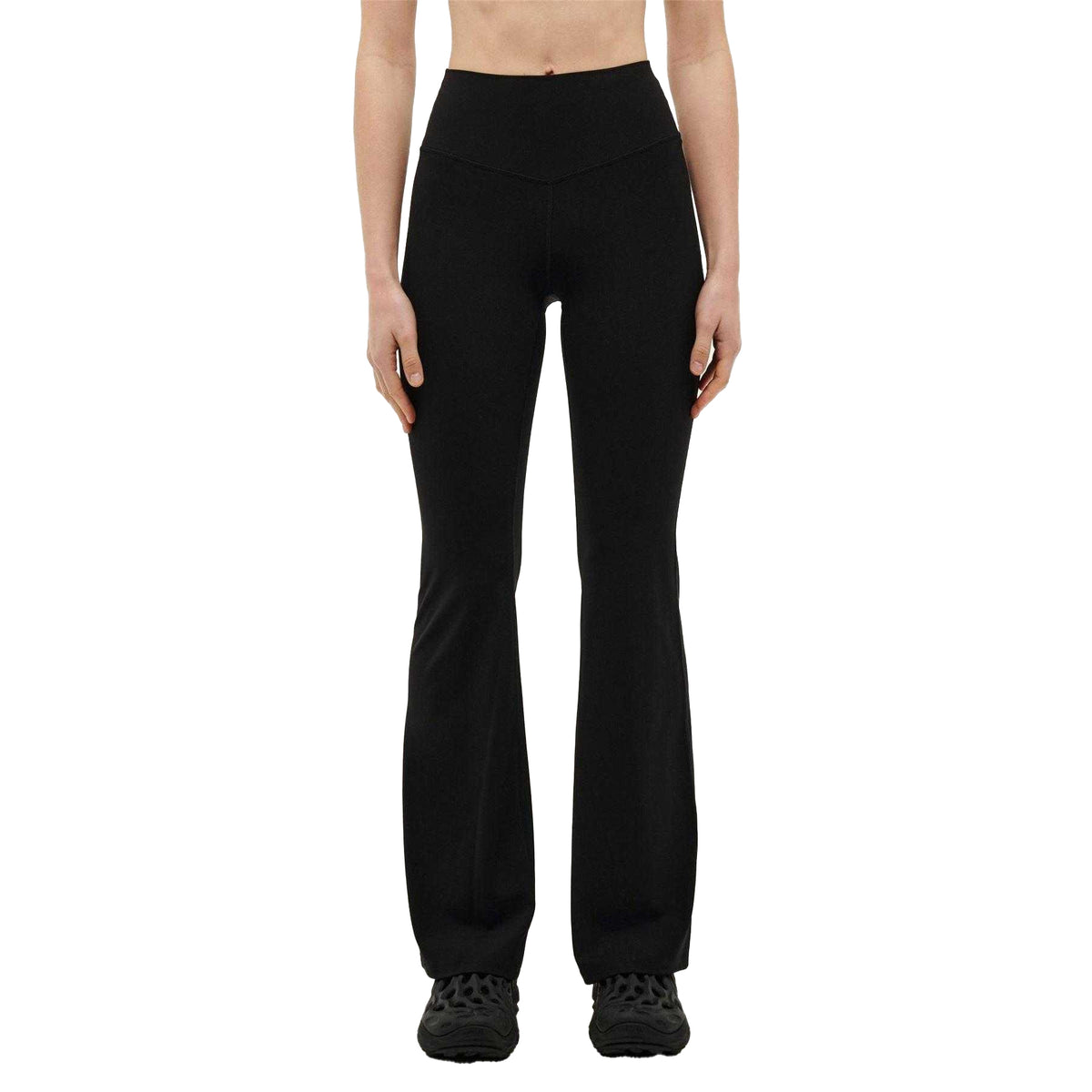 Black - Front - PE Nation Womens-Ladies V-Shaped Flared Leggings