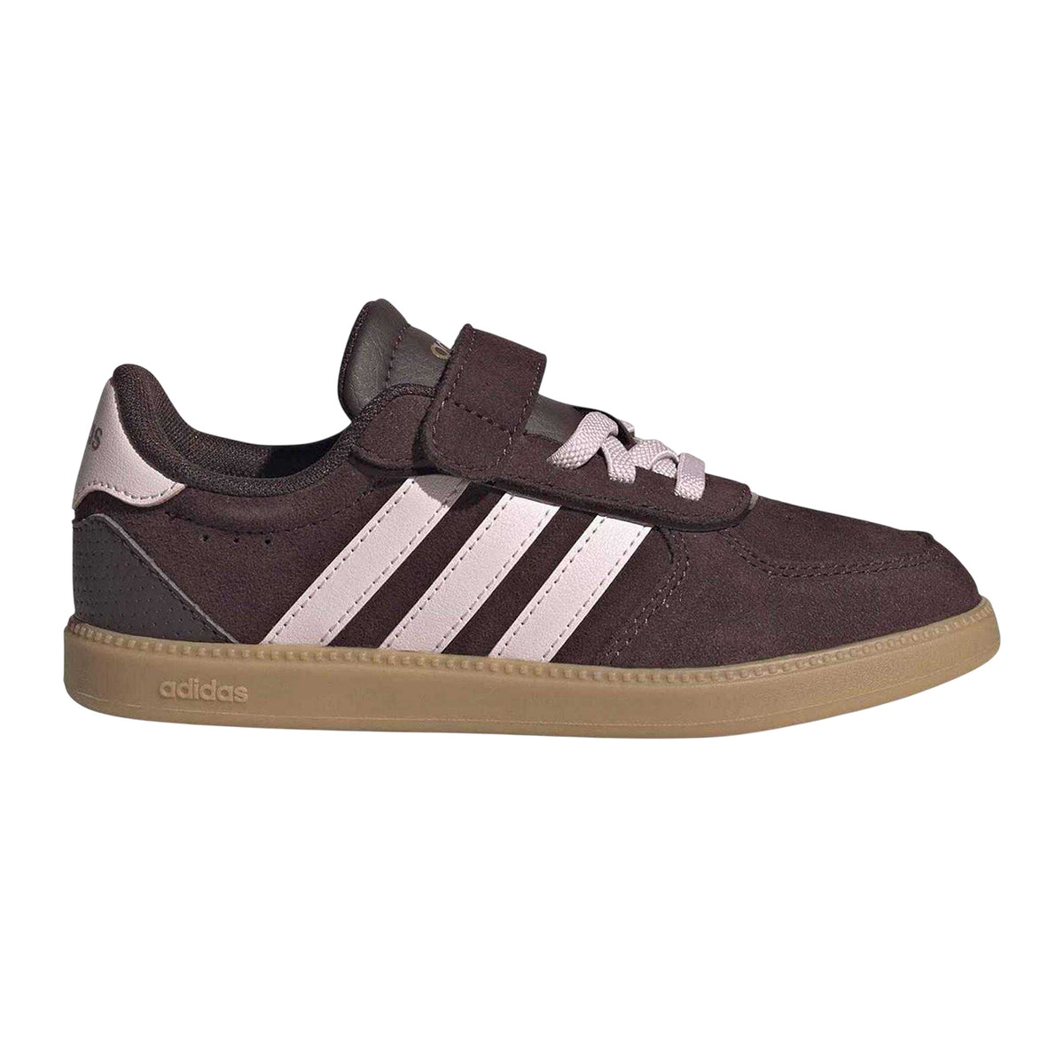 Brown-Pink - Front - Adidas Childrens-Kids BRS Suede Trainers