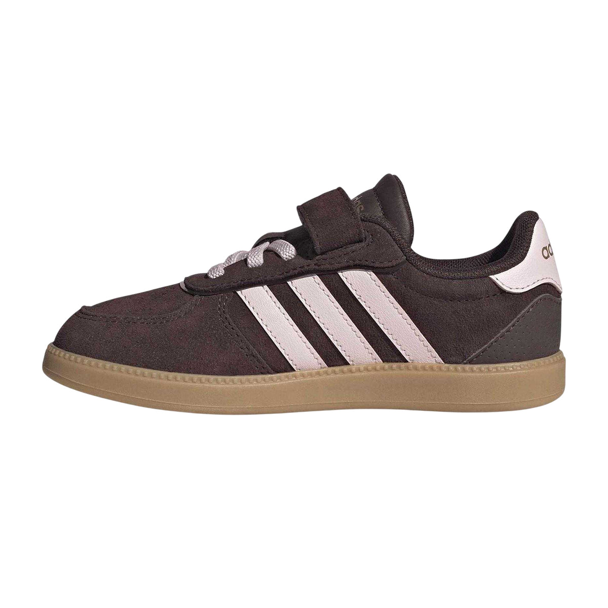 Brown-Pink - Side - Adidas Childrens-Kids BRS Suede Trainers