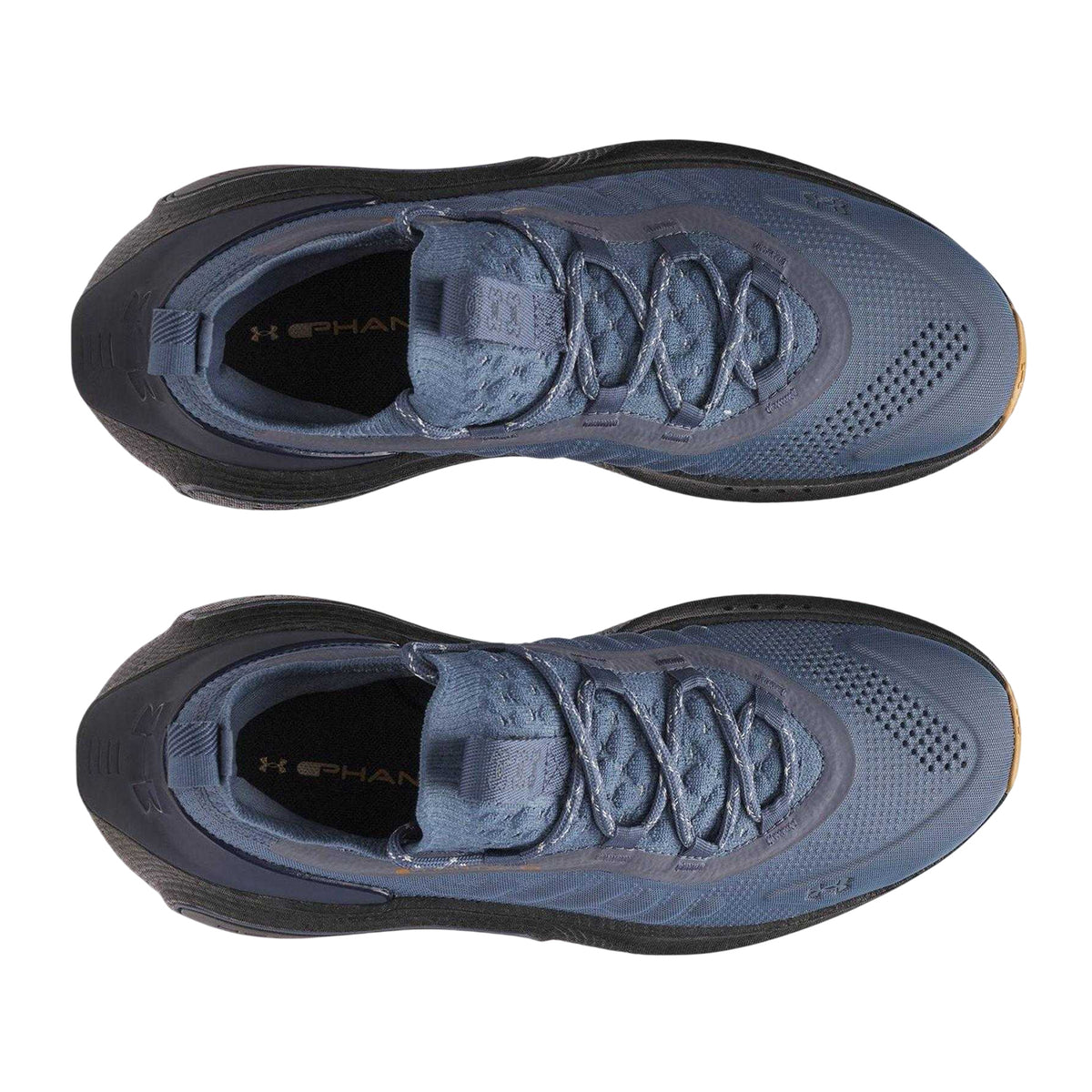Blue - Side - Under Armour Womens-Ladies Phantom 4 Reflective Running Shoes