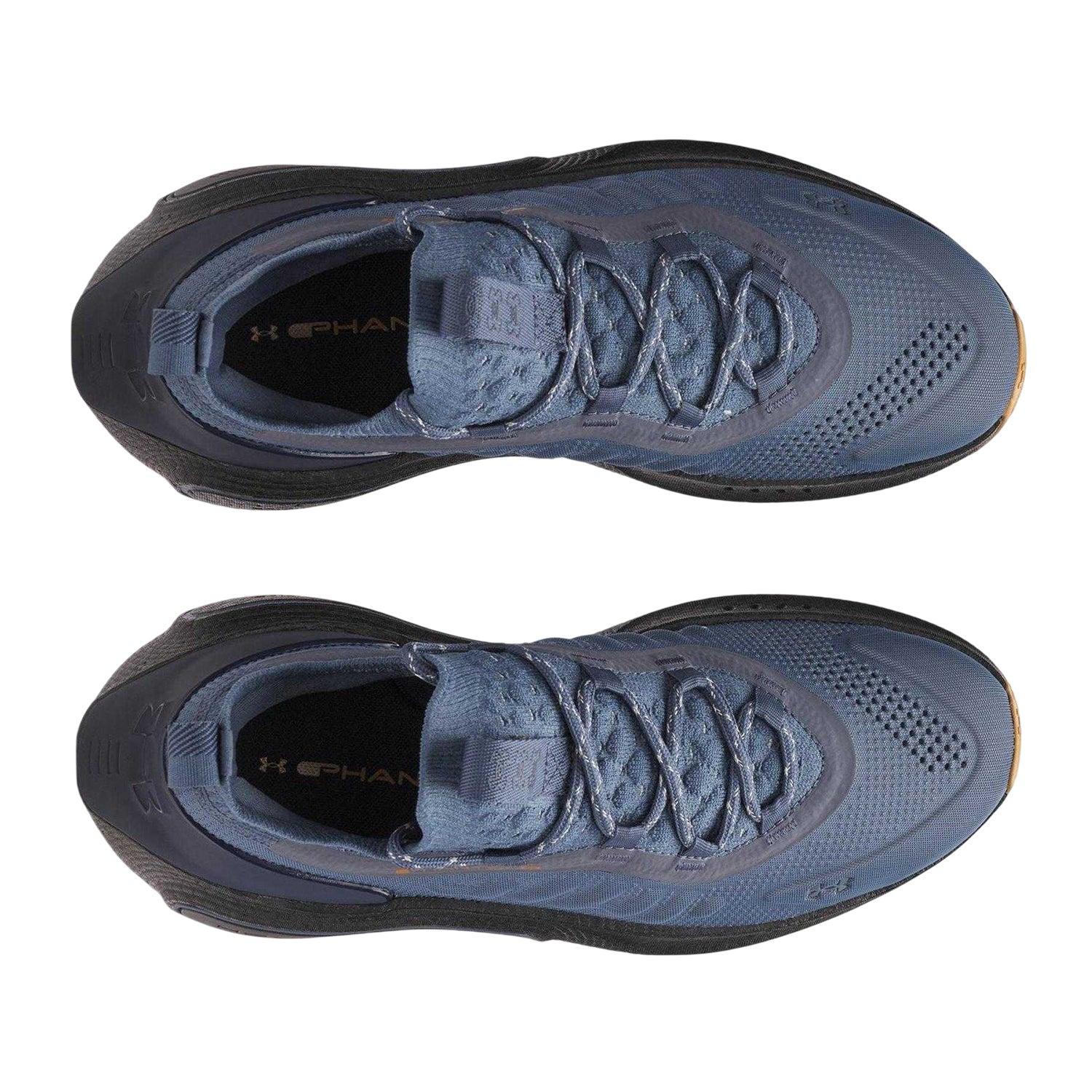 Blue - Side - Under Armour Womens-Ladies Phantom 4 Reflective Running Shoes