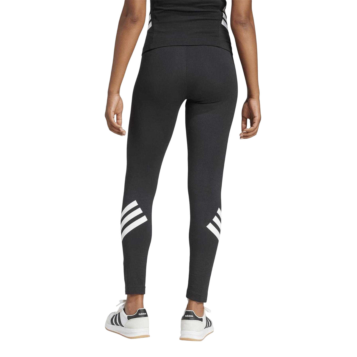 Black - Back - Adidas Womens-Ladies 3 Stripes Leggings