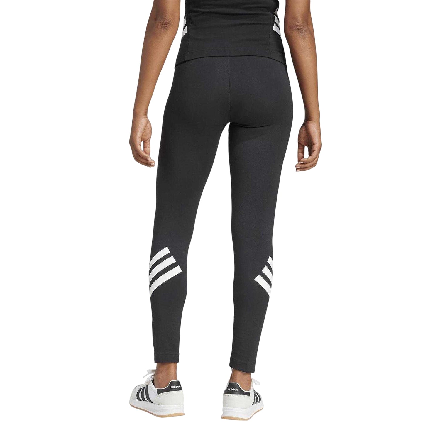 Black - Back - Adidas Womens-Ladies 3 Stripes Leggings
