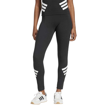 Black - Side - Adidas Womens-Ladies 3 Stripes Leggings