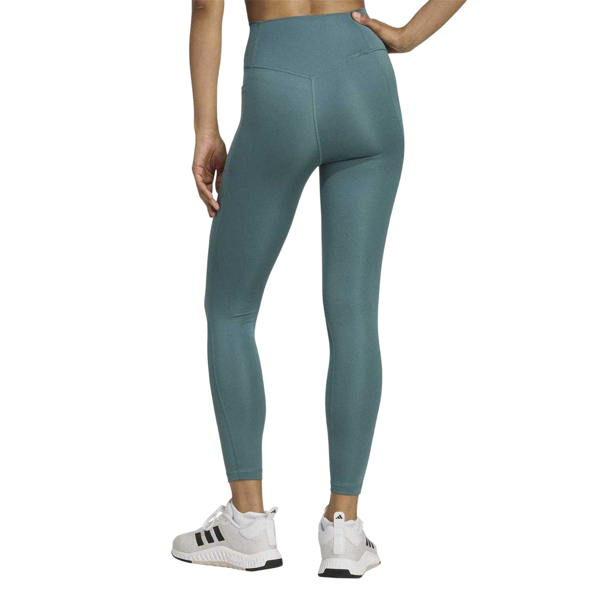 Teal - Back - Adidas Womens-Ladies Optime Power 7-8 Leggings