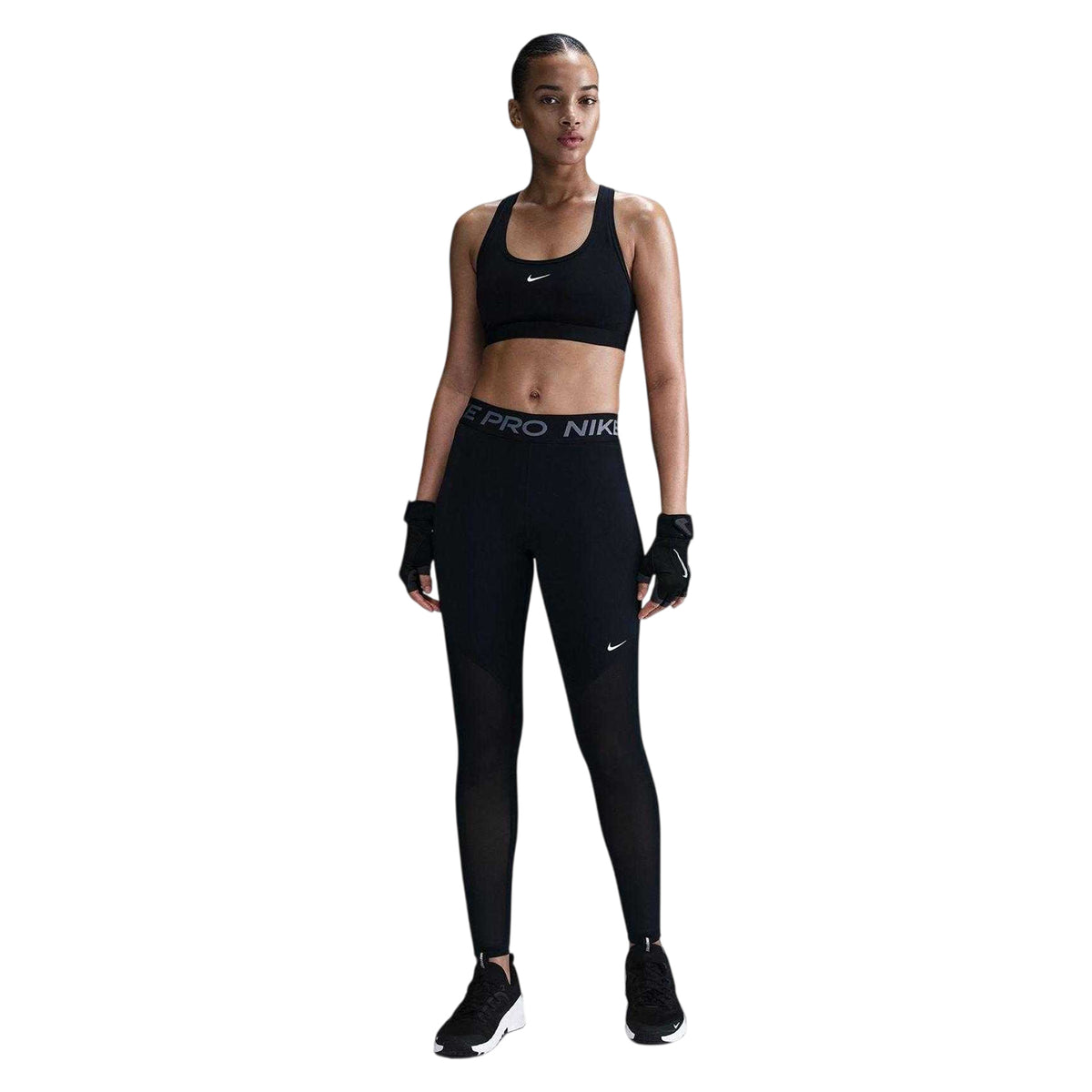 Black - Side - Nike Womens-Ladies Pro Dri-FIT Leggings