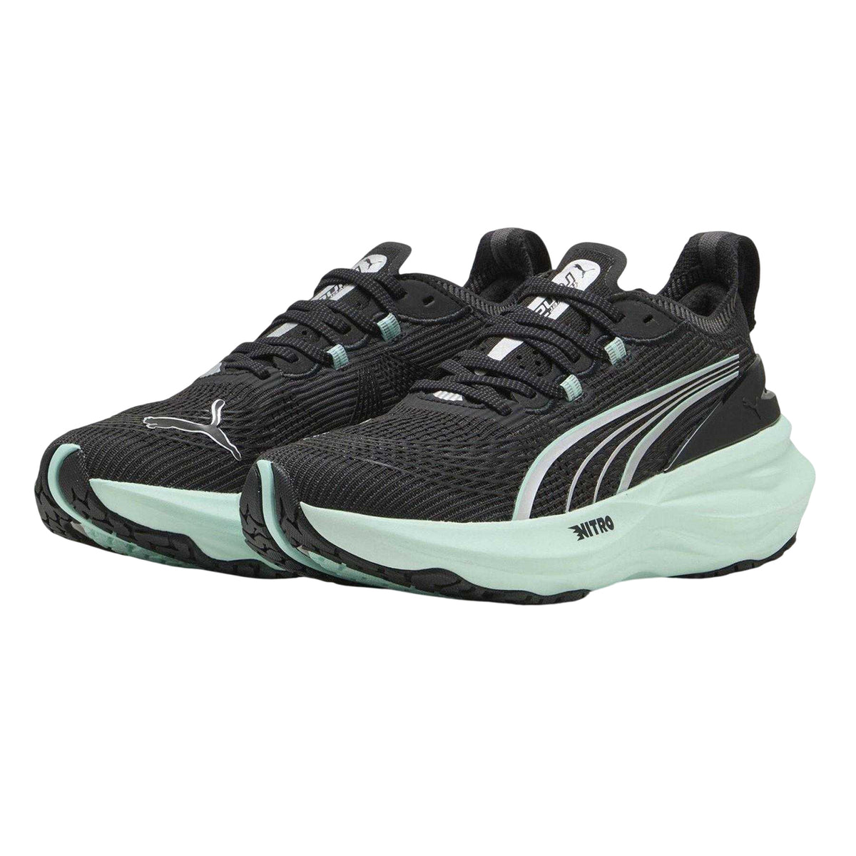 Black - Side - Puma Womens-Ladies Foreverrun Nitro 2 Running Shoes