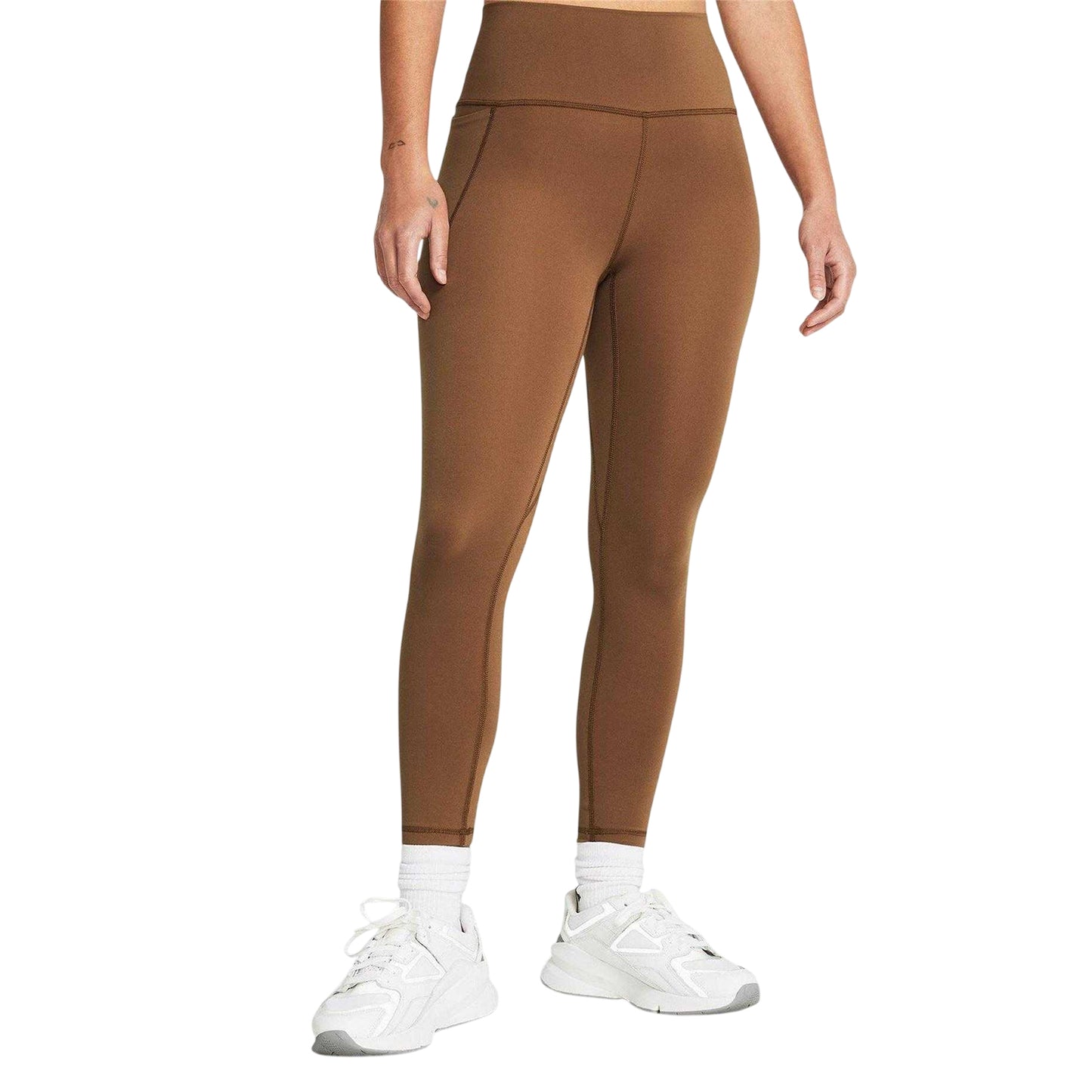 Brown - Side - Under Armour Womens-Ladies Meridian Leggings