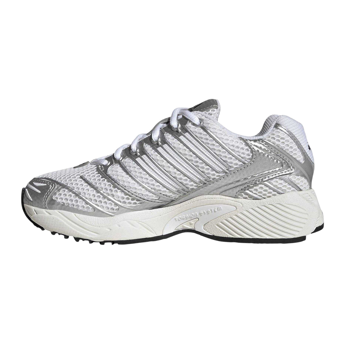 White-Silver - Side - Adidas Childrens-Kids Adistar Running Trainers