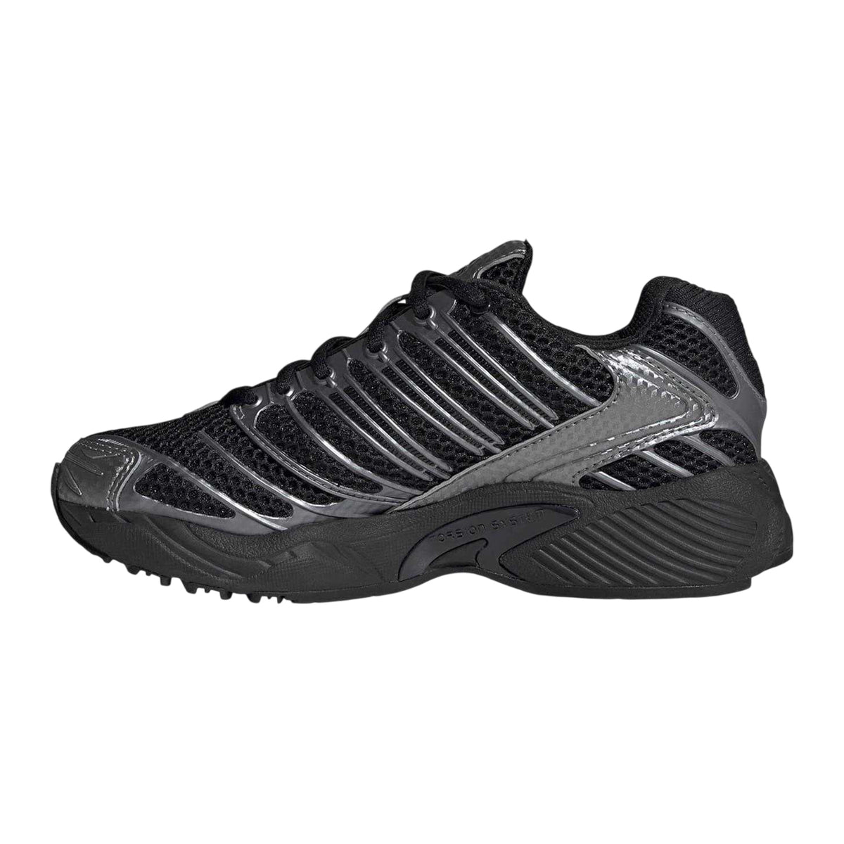 Black-Silver - Side - Adidas Childrens-Kids Adistar Running Trainers